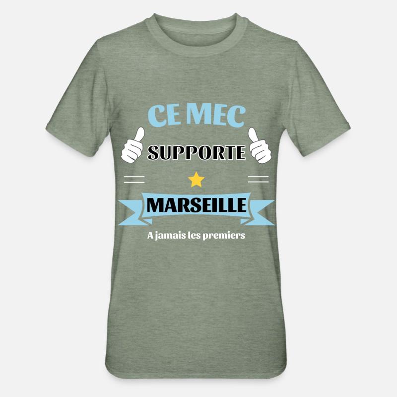 Ce mec supporte Marseille - T-shirt polycoton Unisexe - vert kaki chiné