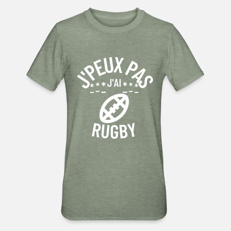 J peux pas j ai rugby - T-shirt polycoton Unisexe - vert kaki chiné