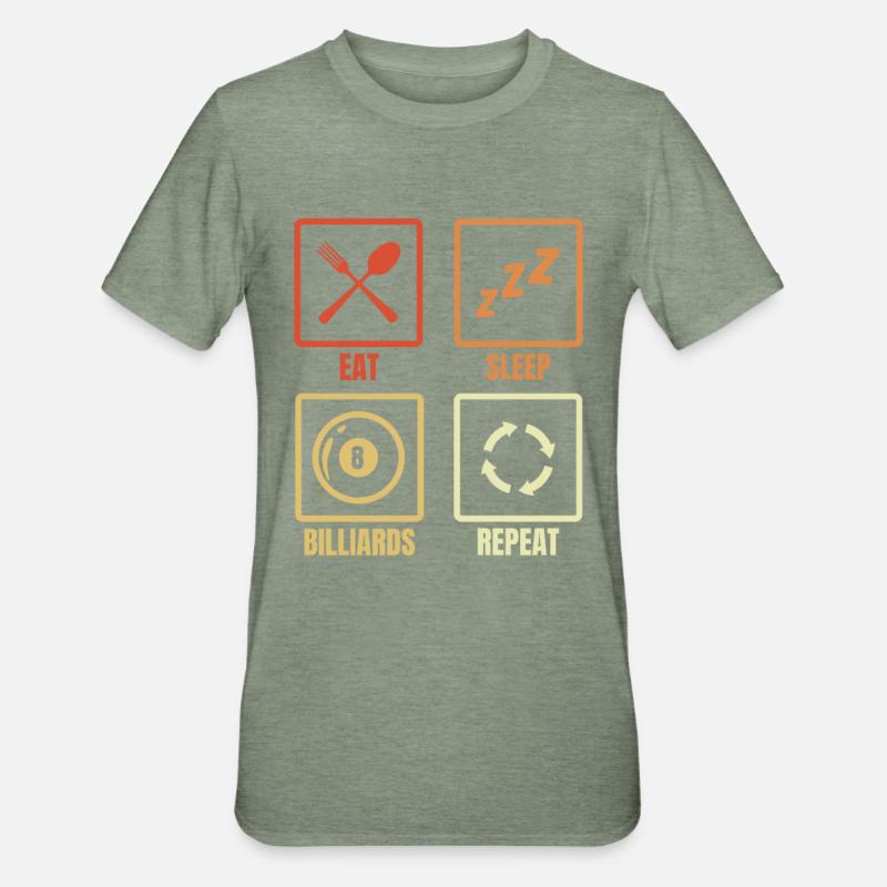 Routine de joueur de billard - T-shirt polycoton Unisexe - vert kaki chiné