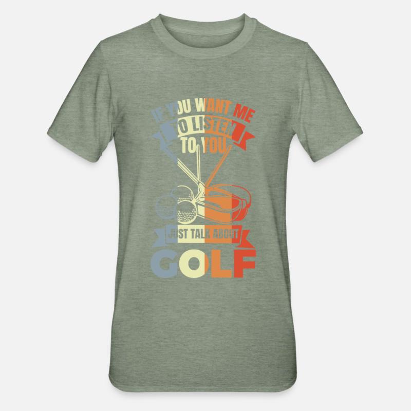 Bester Golfer Witz - Unisex Polycotton T-Shirt - Militärgrün meliert