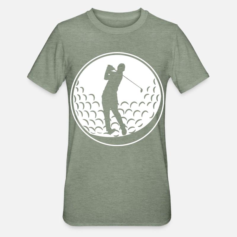 Golfball - Unisex Polycotton T-Shirt - Militärgrün meliert