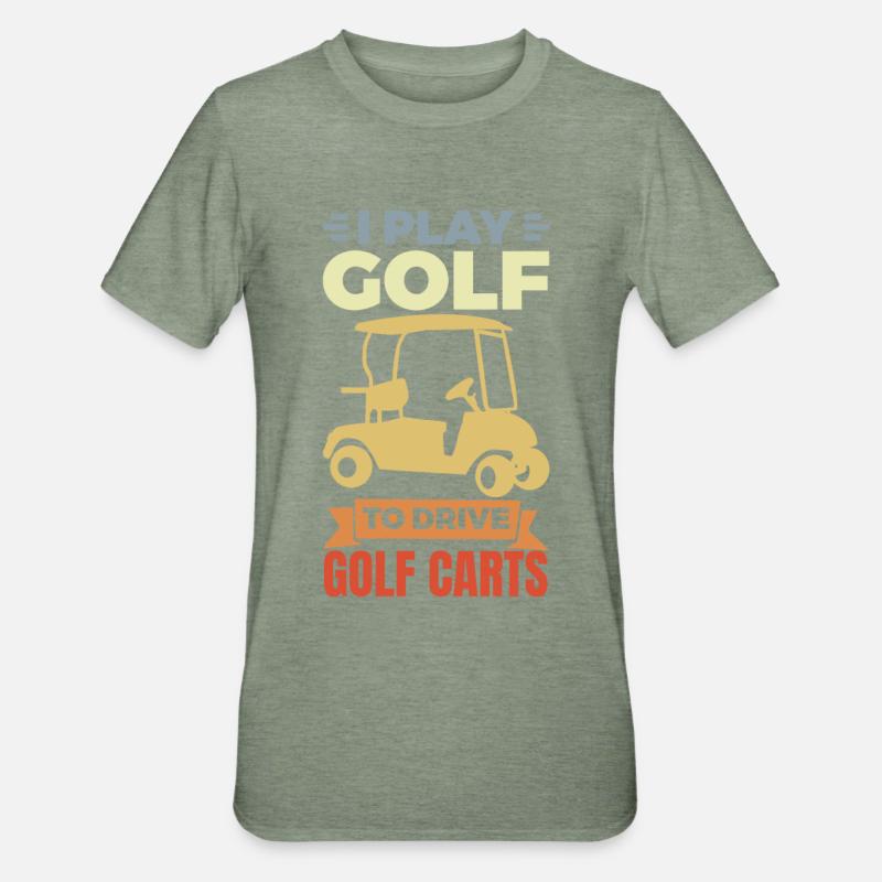Ich liebe Golf Carts - Unisex Polycotton T-Shirt - Militärgrün meliert