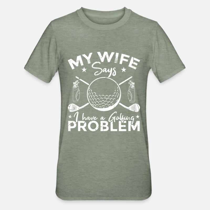 Golf Problems - Unisex Polycotton T-Shirt - heather military green