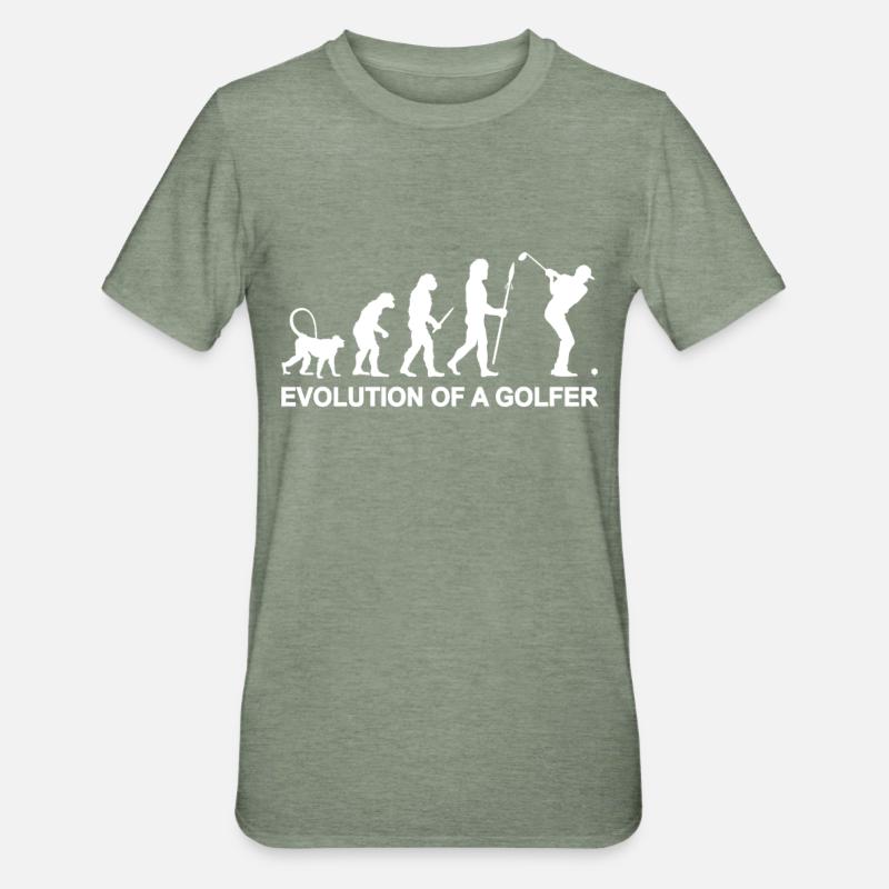 Évolution d’un golfeur - T-shirt polycoton Unisexe - vert kaki chiné