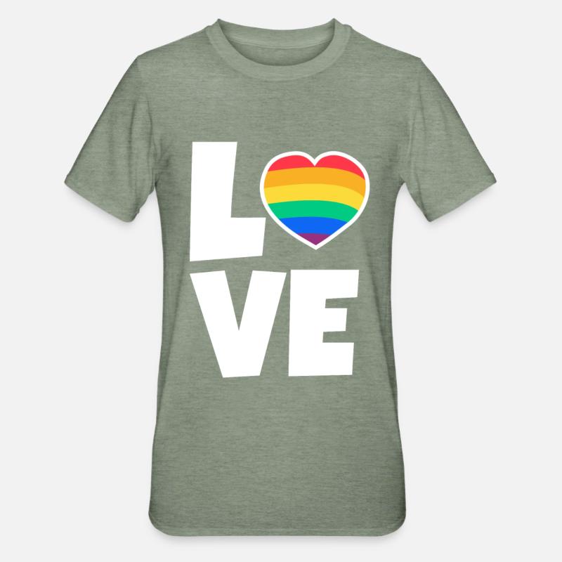 Saint-Valentin, Saint-Valentin, Saint-Valentin - T-shirt polycoton Unisexe - vert kaki chiné