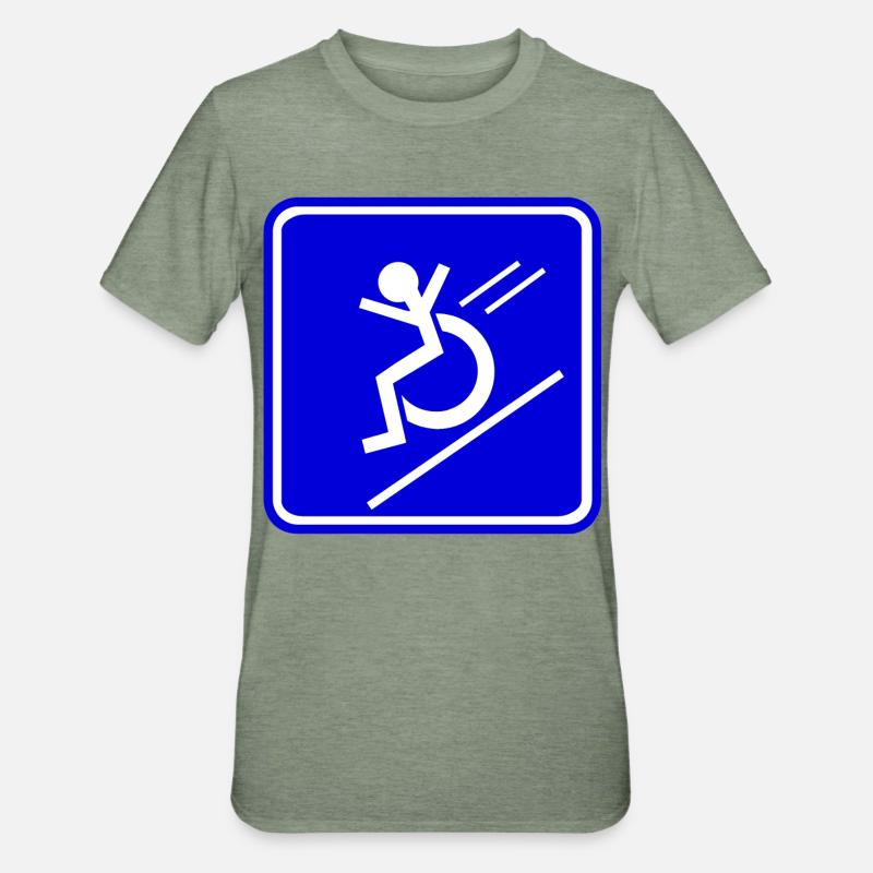This wheelchair user rolls down quickly * - Unisex Polycotton T-Shirt - heather military green