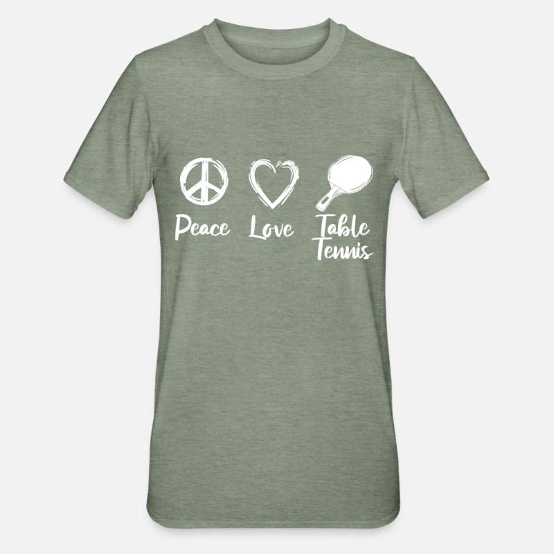 Routine de tennis de table - T-shirt polycoton Unisexe - vert kaki chiné