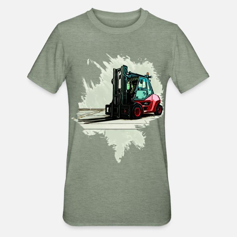 Gabelstapler - Unisex Polycotton T-Shirt - Militärgrün meliert