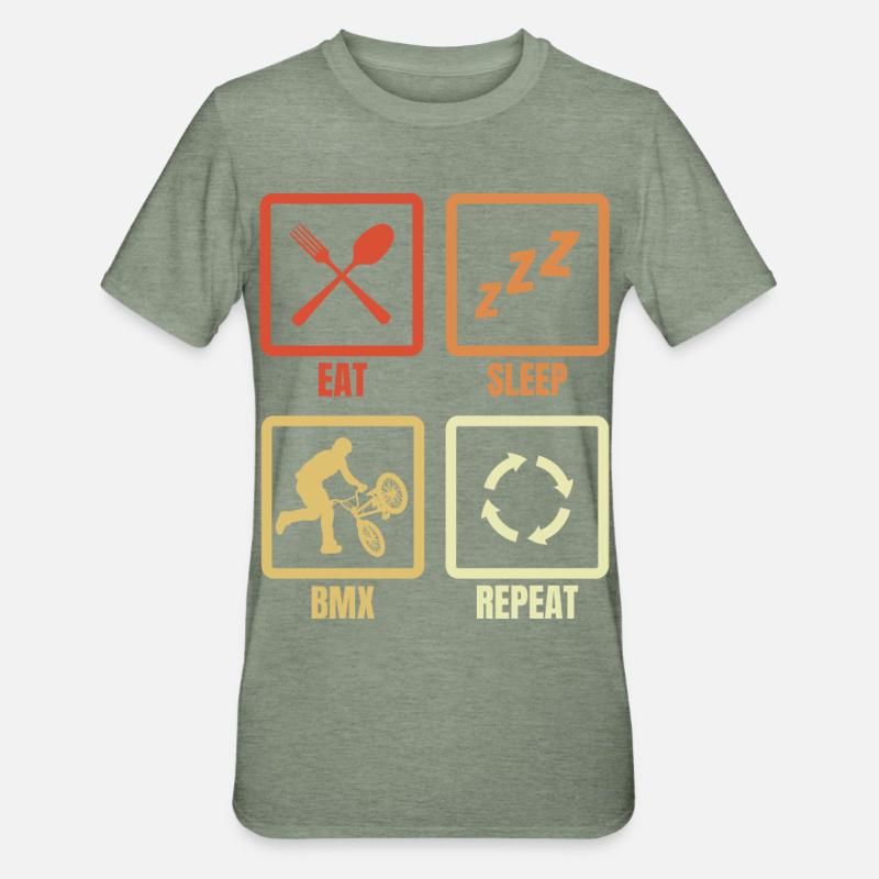 BMX Routine - T-shirt polycoton Unisexe - vert kaki chiné