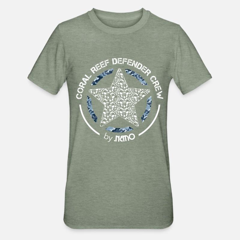CORAL REEF DEFENDER by .Némo - T-shirt polycoton Unisexe - vert kaki chiné