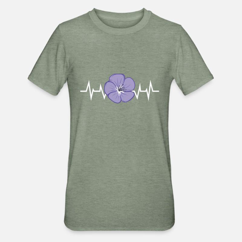 Pétale de fleur pourpre - T-shirt polycoton Unisexe - vert kaki chiné