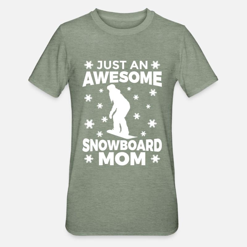 Super maman snowboard - T-shirt polycoton Unisexe - vert kaki chiné