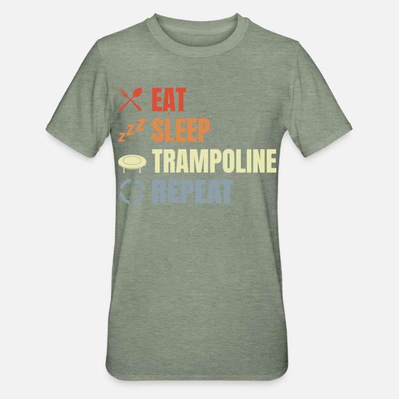 Routine de saut de trampoline - T-shirt polycoton Unisexe - vert kaki chiné