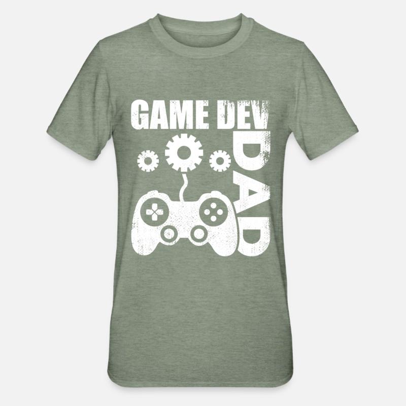 Game Developer Dad - Unisex Polycotton T-Shirt - heather military green