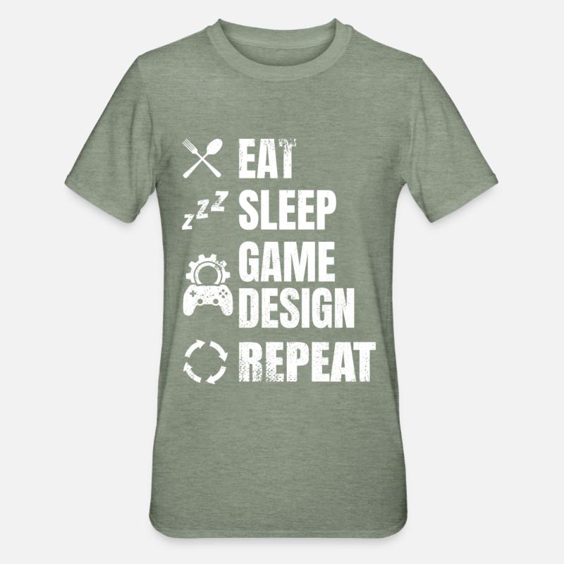 Game Designer Routine - Unisex Polycotton T-Shirt - heather military green