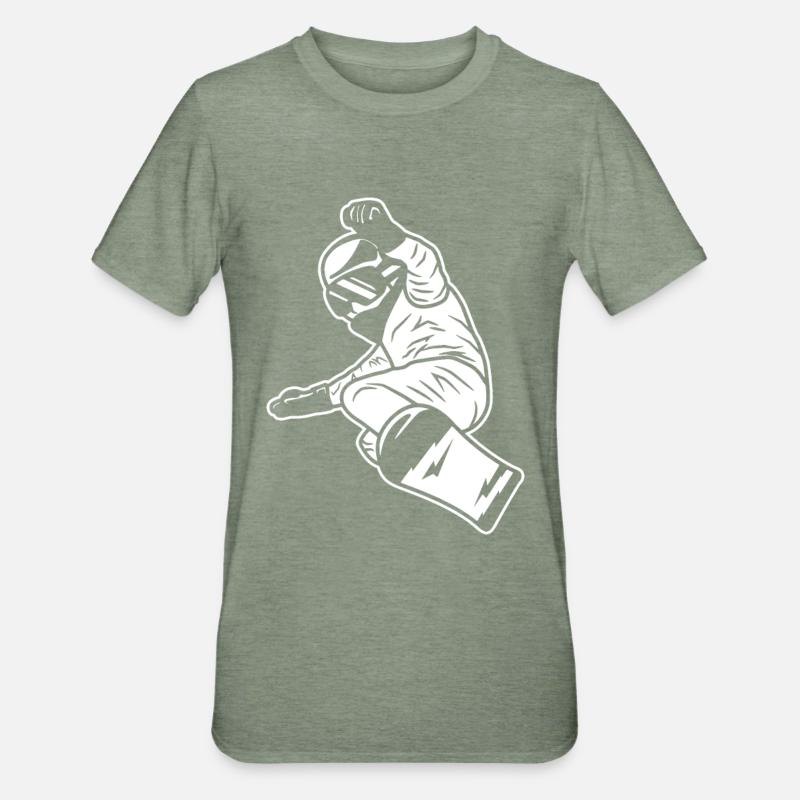 Garçon de snowboard - T-shirt polycoton Unisexe - vert kaki chiné