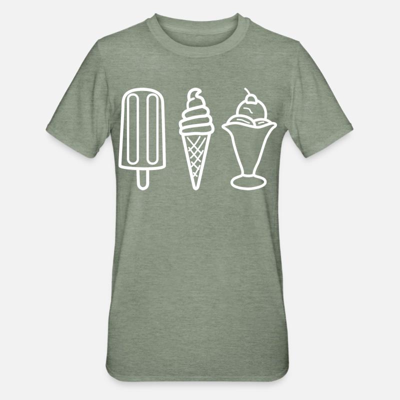 Saveur de crème glacée - T-shirt polycoton Unisexe - vert kaki chiné