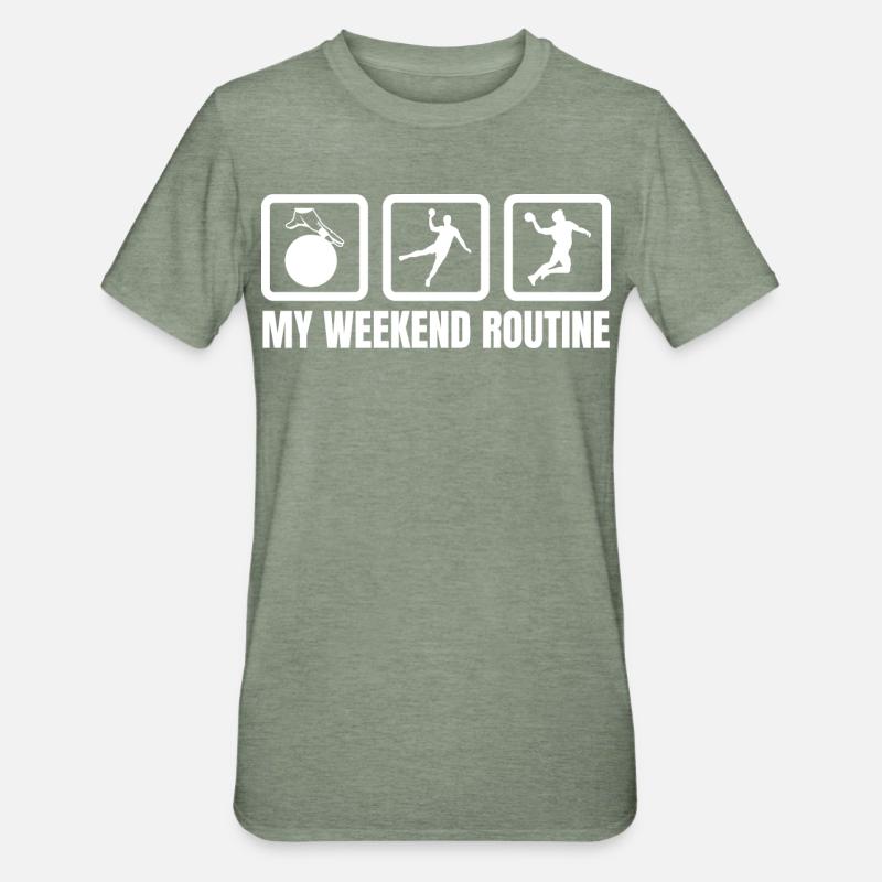 Meine Wochenendroutine - Unisex Polycotton T-Shirt - Militärgrün meliert