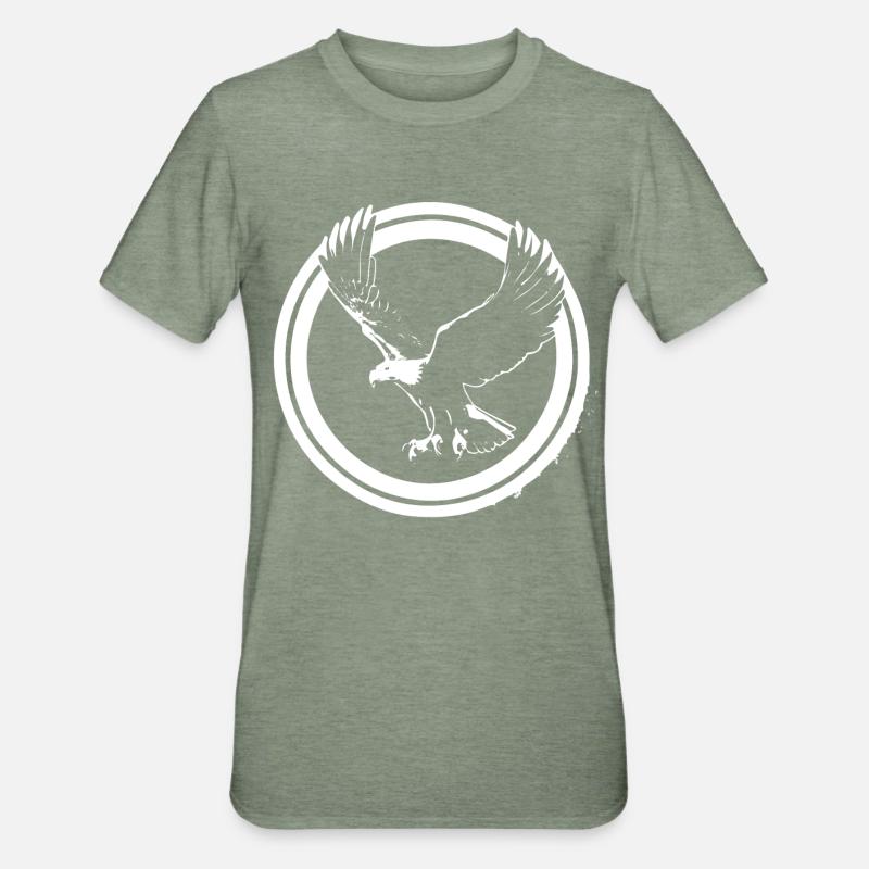 Logo Eagle en rond - T-shirt polycoton Unisexe - vert kaki chiné