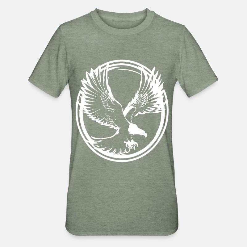 Strong eagle silhouette - Unisex Polycotton T-Shirt - heather military green