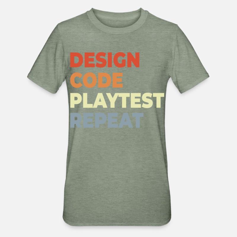Game Development Workflow - Unisex Polycotton T-Shirt - heather military green