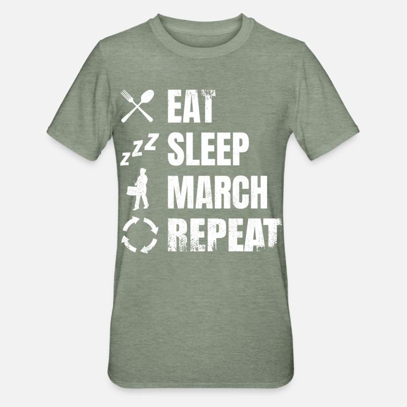 Routine quotidienne du batteur - T-shirt polycoton Unisexe - vert kaki chiné