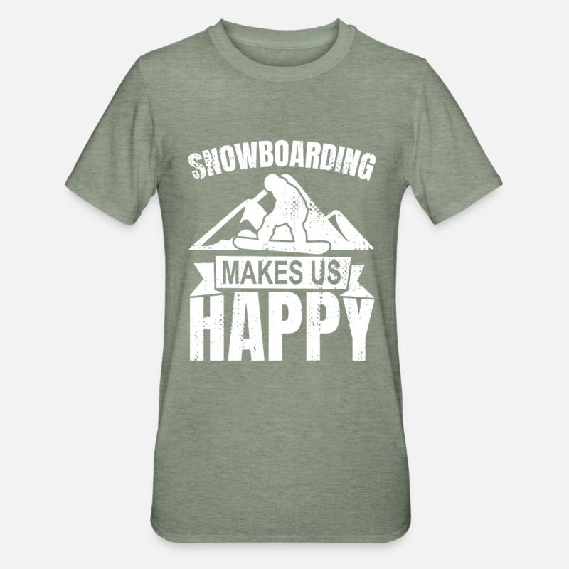 Snowboardspruch - Unisex Polycotton T-Shirt - Militärgrün meliert