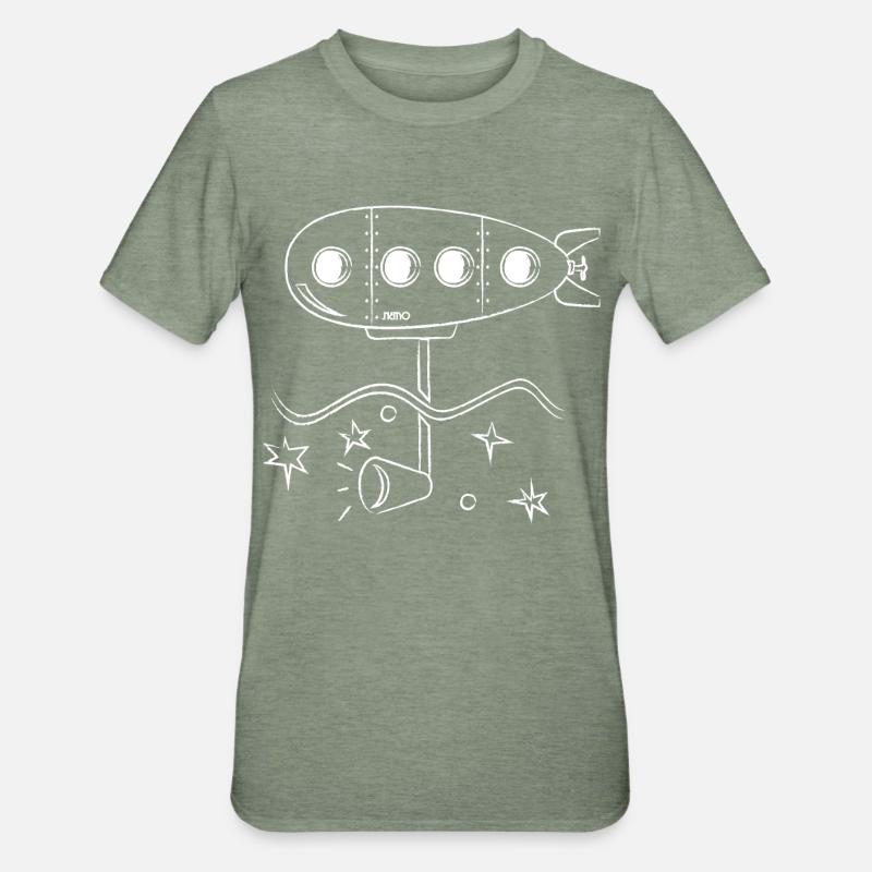 Sous marin .Némo - T-shirt polycoton Unisexe - vert kaki chiné