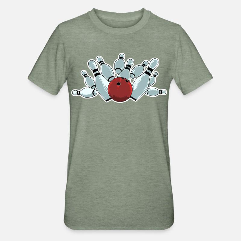 Frappe de bowling - T-shirt polycoton Unisexe - vert kaki chiné