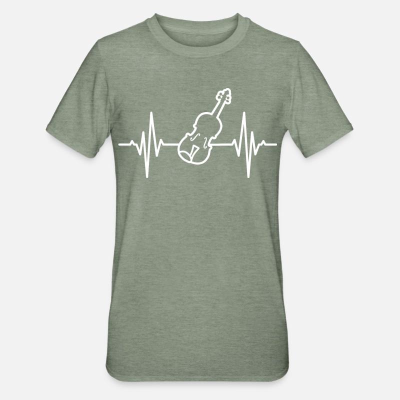 Violin Pulse Pulse - T-shirt polycoton Unisexe - vert kaki chiné