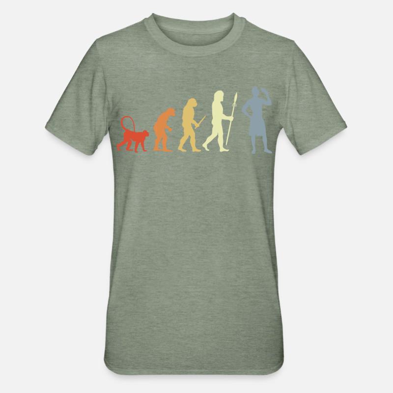 Evolution Amateurs de crème glacée - T-shirt polycoton Unisexe - vert kaki chiné