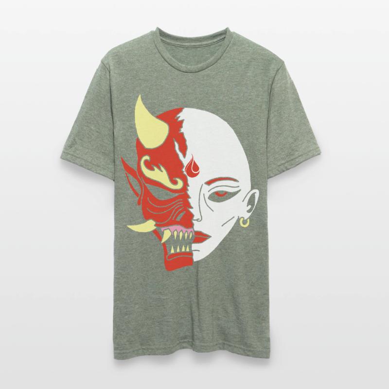 Mensch oder Dämon? Unisex Polycotton T-Shirt