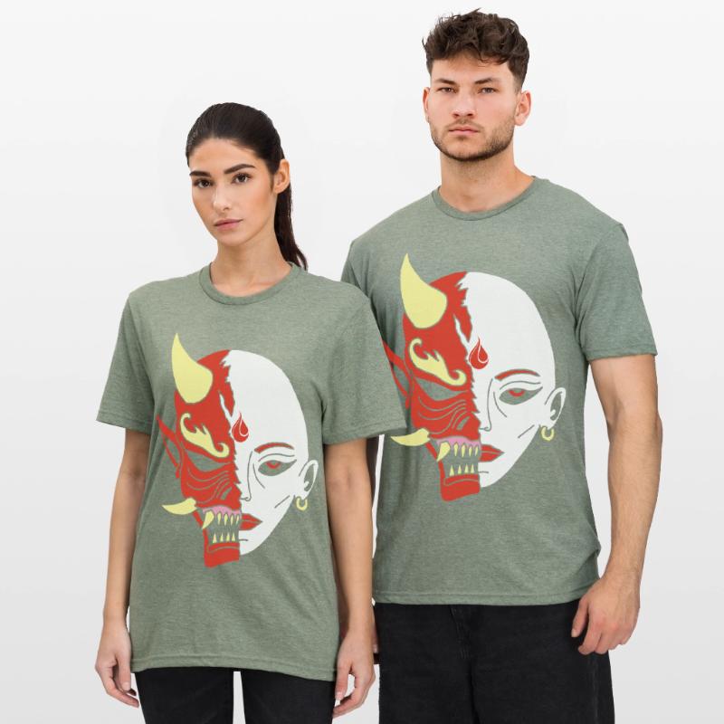 Mensch oder Dämon? Unisex Polycotton T-Shirt