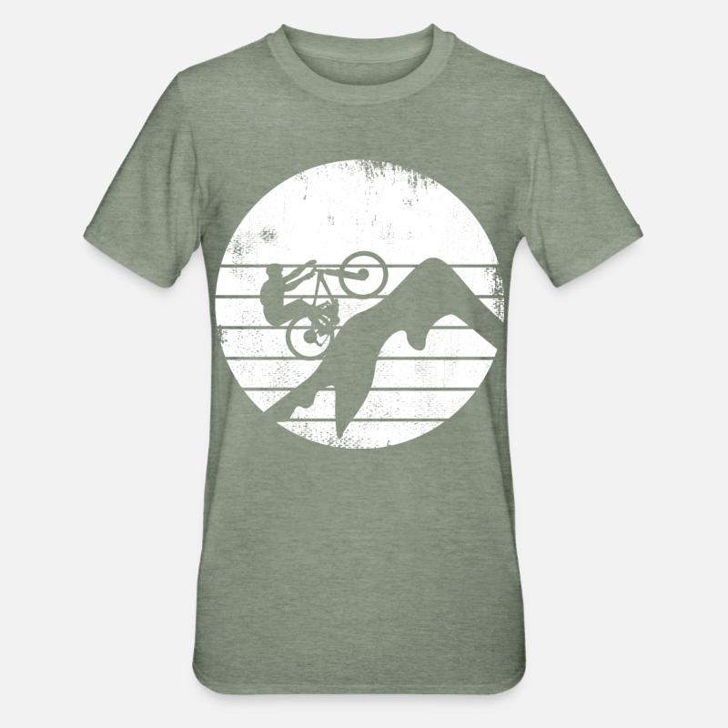 Mountainbiker - Unisex Polycotton T-Shirt - Militärgrün meliert
