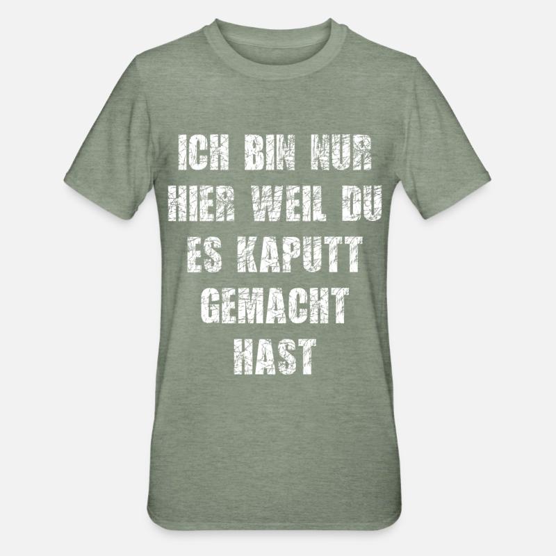 Lustiger Handwerker Spruch - Unisex Polycotton T-Shirt - Militärgrün meliert