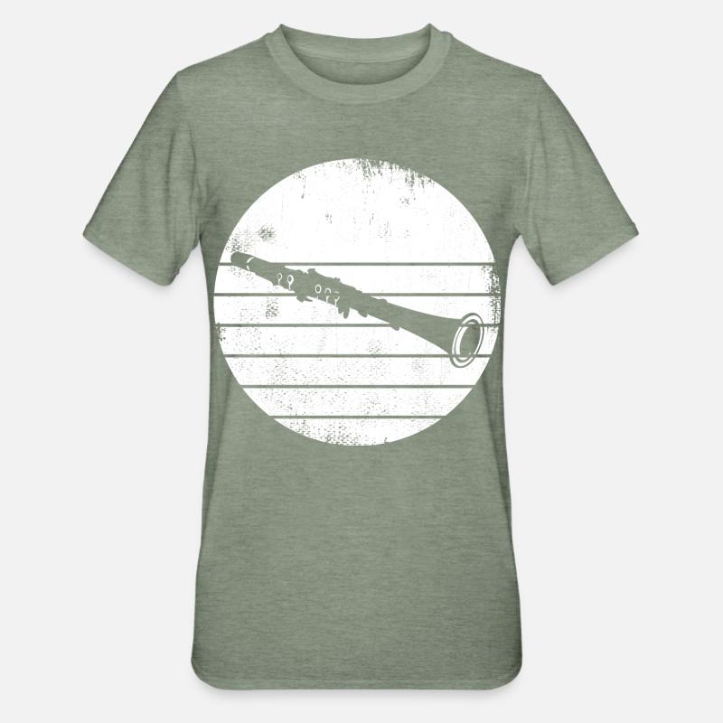 Esquisse de clarinette - T-shirt polycoton Unisexe - vert kaki chiné