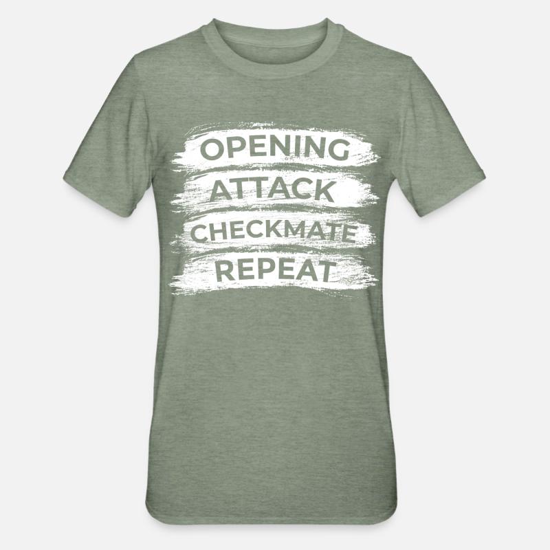 Chess Techniques - Unisex Polycotton T-Shirt - heather military green