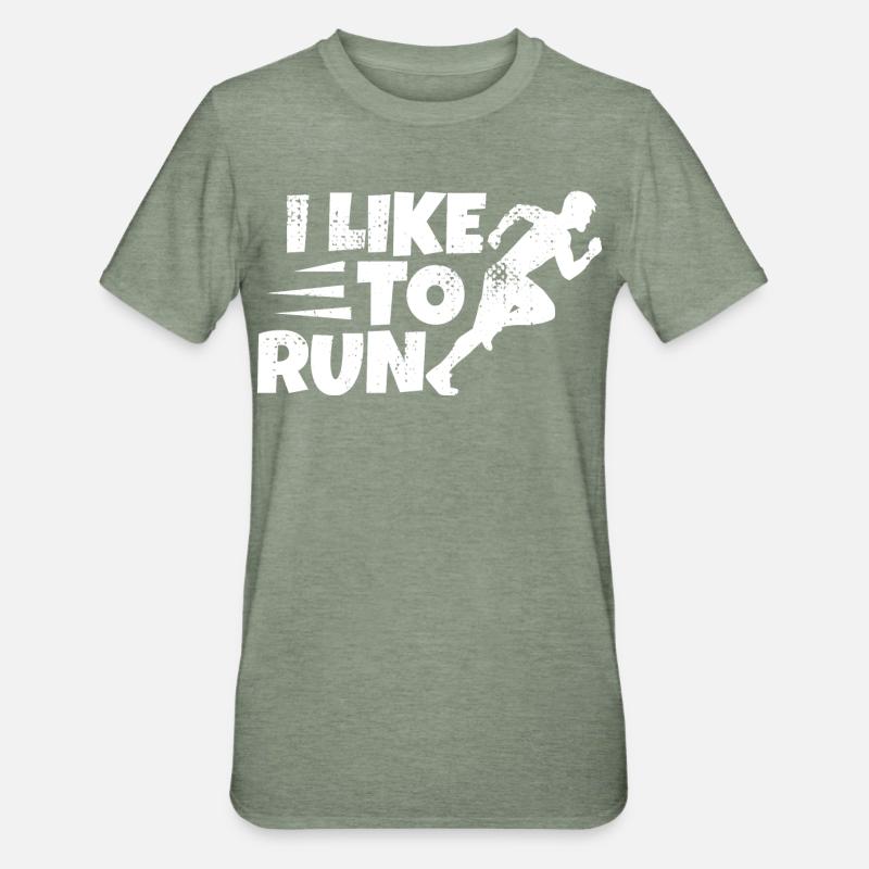 Witziger Läufer Spruch - Unisex Polycotton T-Shirt - Militärgrün meliert
