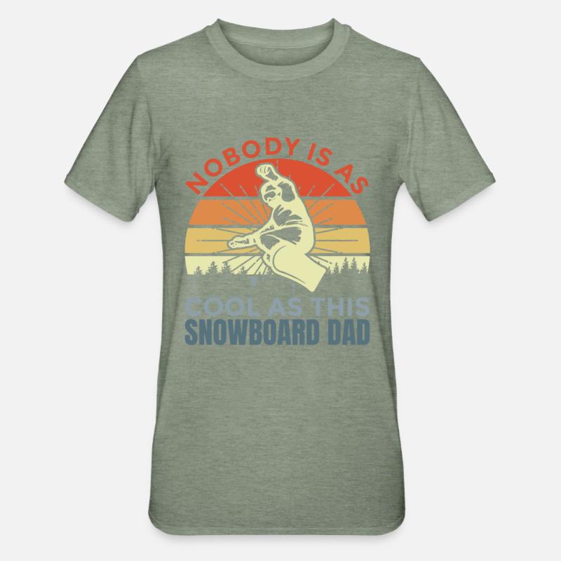 Papa snowboard - T-shirt polycoton Unisexe - vert kaki chiné