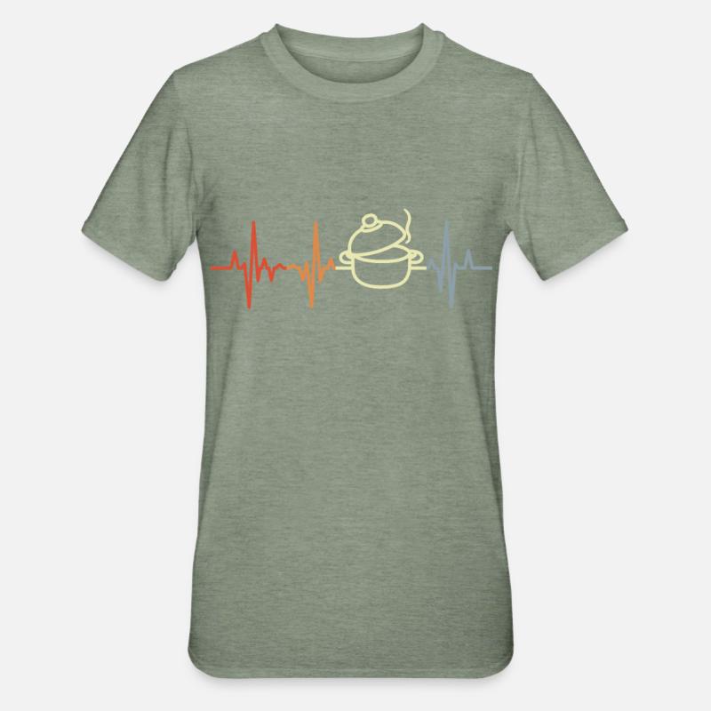 Palpitations cardiaques de la marmite - T-shirt polycoton Unisexe - vert kaki chiné