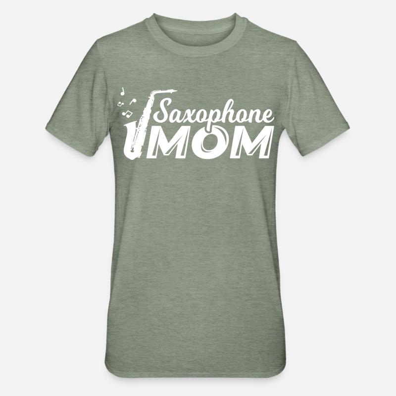 Saxophonist Mutter - Unisex Polycotton T-Shirt - Militärgrün meliert