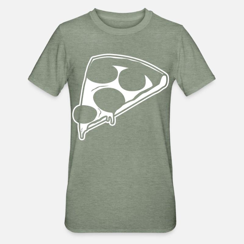 Dessin de pizza - T-shirt polycoton Unisexe - vert kaki chiné