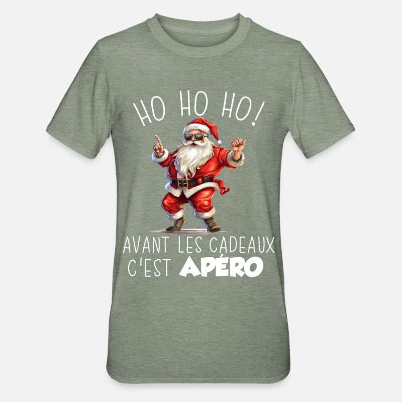 Pull Moche De Noël - T-shirt polycoton Unisexe - vert kaki chiné