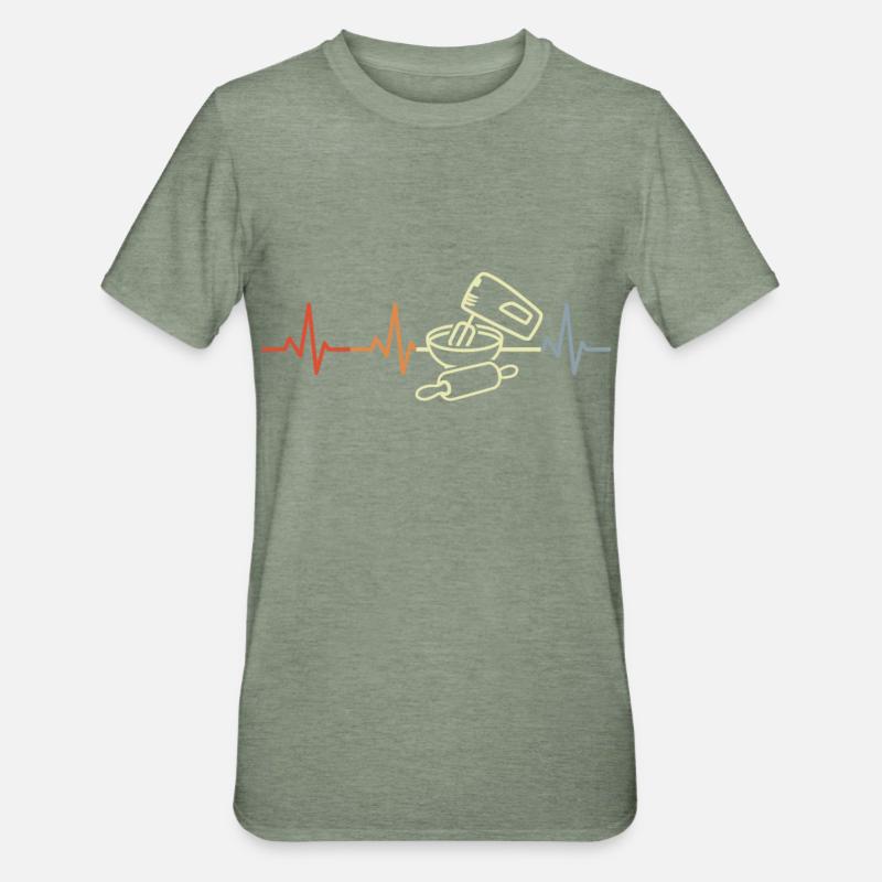 Gadget de cuisine Pulse - T-shirt polycoton Unisexe - vert kaki chiné