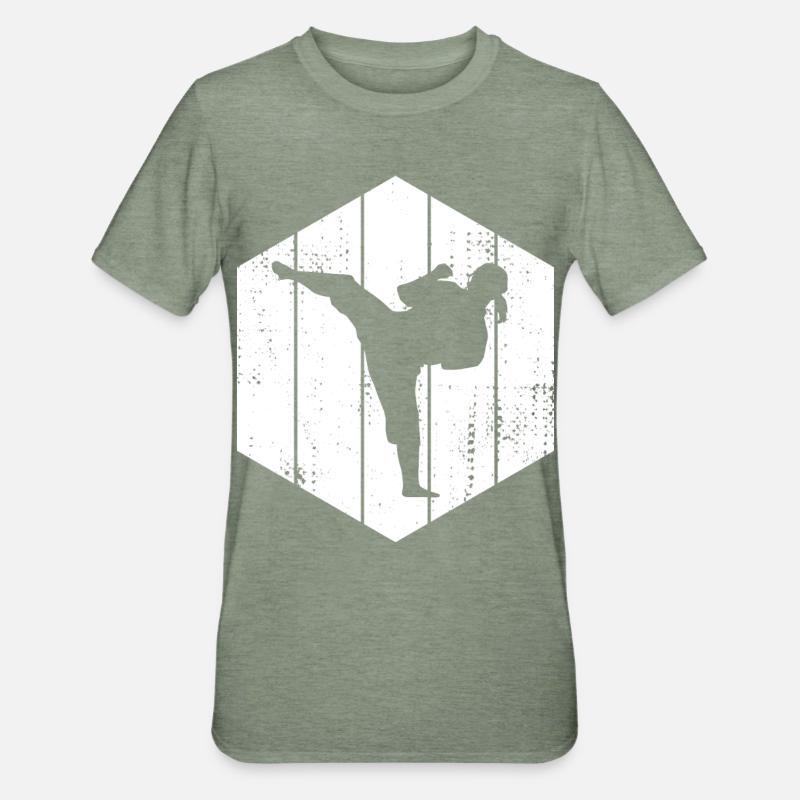 Fille de karaté - T-shirt polycoton Unisexe - vert kaki chiné