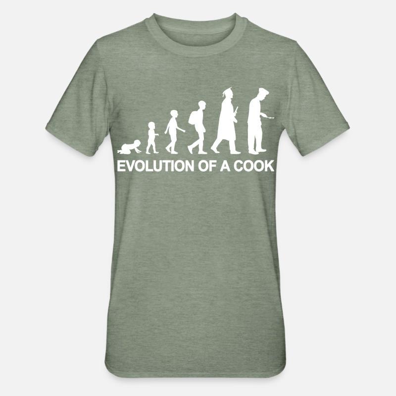 Entwicklung eines Kochs - Unisex Polycotton T-Shirt - Militärgrün meliert