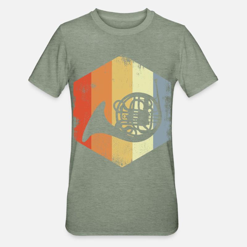 Corne Look rétro - T-shirt polycoton Unisexe - vert kaki chiné