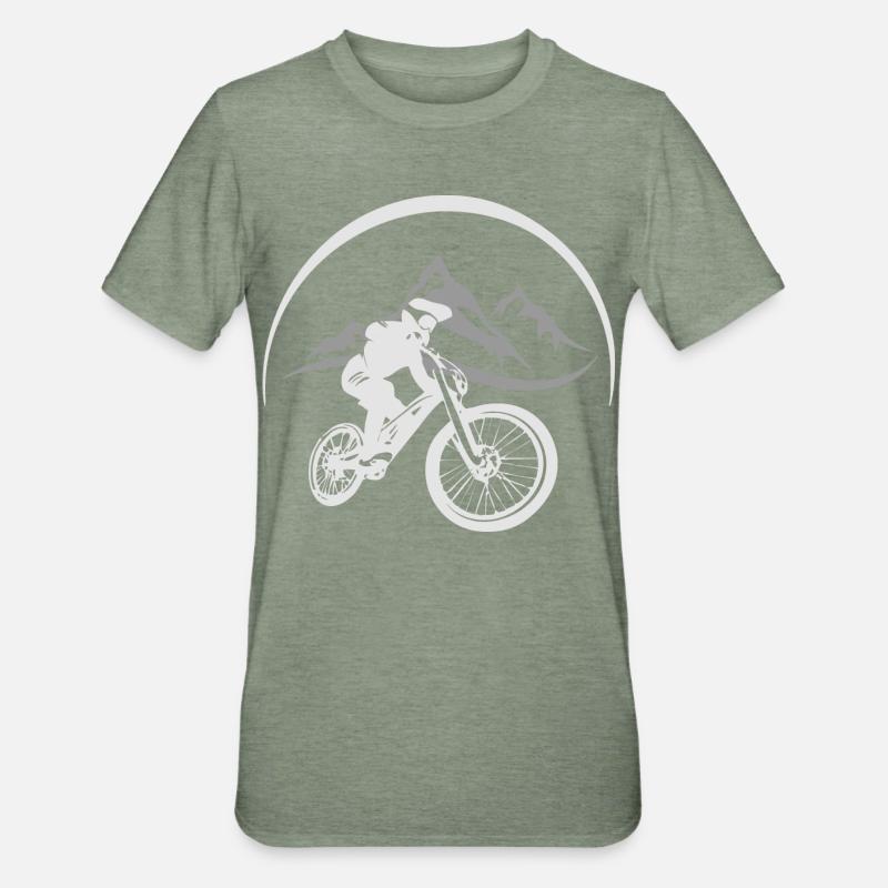 Mountainbiker - Unisex Polycotton T-Shirt - Militärgrün meliert