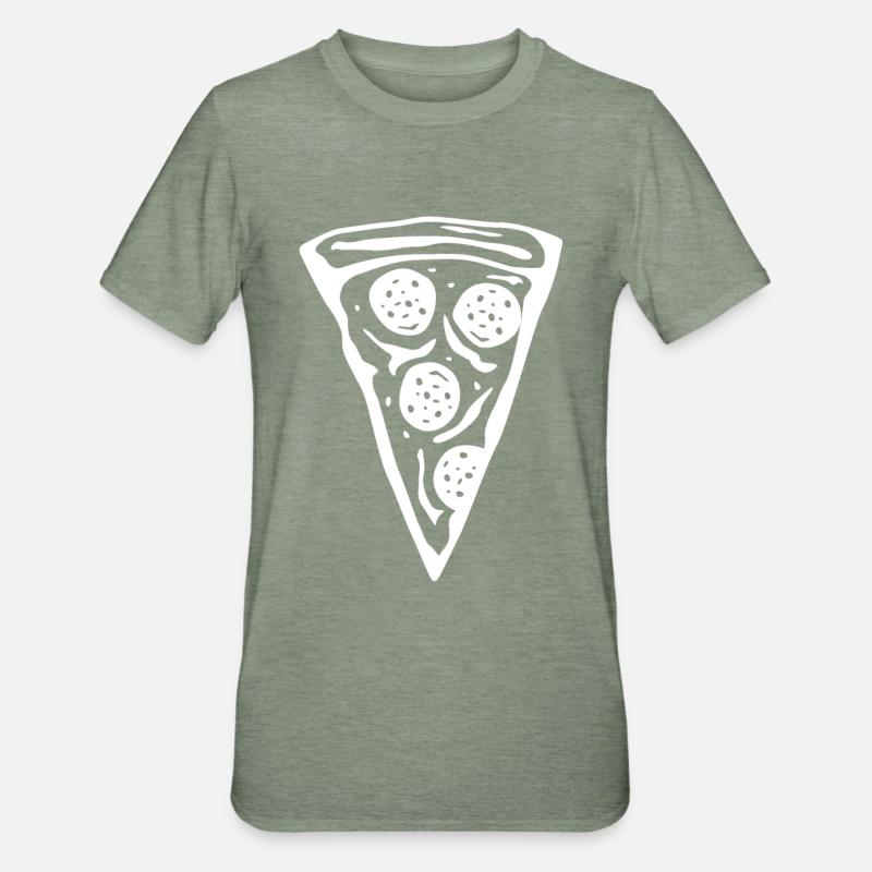 Tranche de pizza - T-shirt polycoton Unisexe - vert kaki chiné