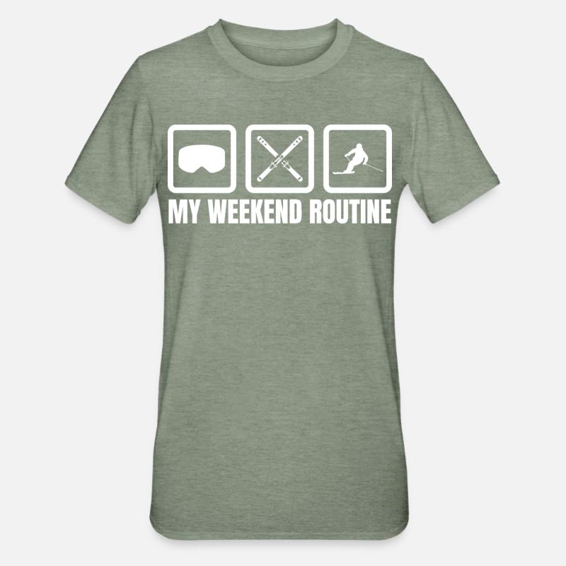 Meine Wochenendroutine - Unisex Polycotton T-Shirt - Militärgrün meliert